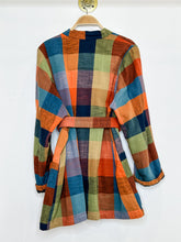 Load image into Gallery viewer, Plaid Cotton Open Jacket with Tie Belt
