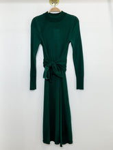 Load image into Gallery viewer, The Allerton Merino Wool Long Sleeve Tie Front Knit Midi Dress
