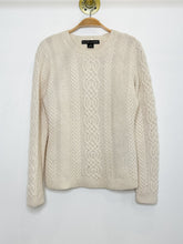Load image into Gallery viewer, Wool-Cashmere Cable Knit Sweater with Glass Seed Beads
