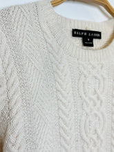 Load image into Gallery viewer, Wool-Cashmere Cable Knit Sweater with Glass Seed Beads
