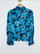 Load image into Gallery viewer, Mock Neck Floral Print Silky Blouse
