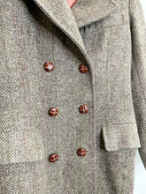Load image into Gallery viewer, Vintage Long Wool Herringbone Coat
