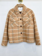 Load image into Gallery viewer, Wool Blend Leonie Plaid Boxy Button Down Jacket

