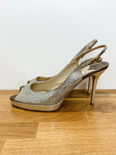 Load image into Gallery viewer, Glitter Peep Toe Sling Back Pumps
