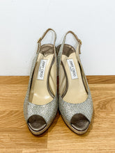 Load image into Gallery viewer, Glitter Peep Toe Sling Back Pumps
