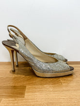 Load image into Gallery viewer, Glitter Peep Toe Sling Back Pumps
