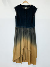 Load image into Gallery viewer, Sleeveless Button Front Midi Dress with Wool Top + Ombre Silk Waterfall Skirt
