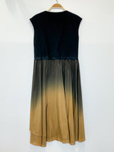 Load image into Gallery viewer, Sleeveless Button Front Midi Dress with Wool Top + Ombre Silk Waterfall Skirt
