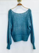 Load image into Gallery viewer, Wool-Mohair Blend Surplice Balloon Sleeve Sweater
