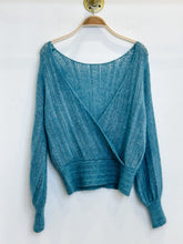 Load image into Gallery viewer, Wool-Mohair Blend Surplice Balloon Sleeve Sweater
