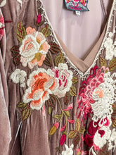 Load image into Gallery viewer, Chrys Embroidered Velvet Kimono Dress

