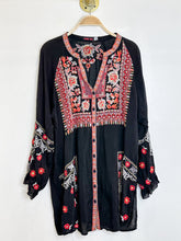 Load image into Gallery viewer, Embroidered Button Up Tunic-Length Long Sleeve Shirt
