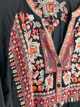 Load image into Gallery viewer, Embroidered Button Up Tunic-Length Long Sleeve Shirt
