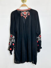 Load image into Gallery viewer, Embroidered Button Up Tunic-Length Long Sleeve Shirt
