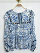 Load image into Gallery viewer, Floral Balloon Sleeve Peasant Shirt (orig. $172)
