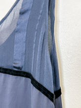 Load image into Gallery viewer, Satin Mini Dress with Sheer Straps and Velvet Trim (NWT, orig. $1175)
