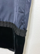 Load image into Gallery viewer, Satin Mini Dress with Sheer Straps and Velvet Trim (NWT, orig. $1175)
