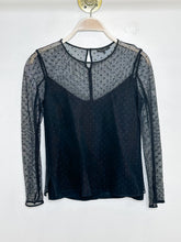 Load image into Gallery viewer, Dotted Mesh Long Sleeve Shirt with Camisole
