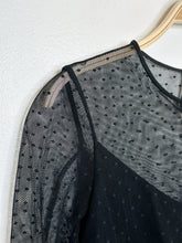 Load image into Gallery viewer, Dotted Mesh Long Sleeve Shirt with Camisole
