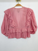 Load image into Gallery viewer, Cotton Puff Sleeve Tiered Wrap Top
