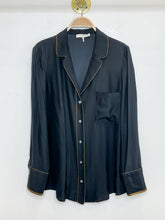 Load image into Gallery viewer, Silk PJ Button Up Shirt with Metallic Trim
