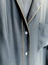 Load image into Gallery viewer, Silk PJ Button Up Shirt with Metallic Trim
