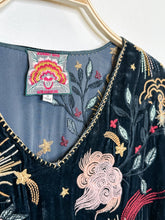 Load image into Gallery viewer, Selah Velvet Kimono Sleeve Embroidered Top
