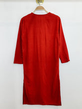 Load image into Gallery viewer, Raw Silk 3/4 Sleeve Button Up Midi Shirt Dress
