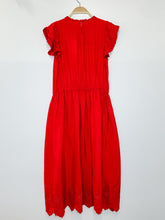 Load image into Gallery viewer, Silk Embroidered Cap Sleeve Midi Dress
