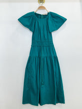 Load image into Gallery viewer, Darlene Cotton Flutter Sleeve Midi Dress with Tie Waist (orig. $420)
