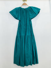 Load image into Gallery viewer, Darlene Cotton Flutter Sleeve Midi Dress with Tie Waist (orig. $420)
