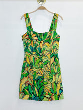 Load image into Gallery viewer, Linen Sleeveless Banana Print Button Up Mini Dress
