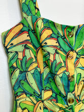 Load image into Gallery viewer, Linen Sleeveless Banana Print Button Up Mini Dress

