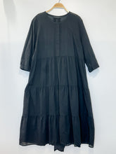 Load image into Gallery viewer, Cotton James Long Sleeve Tiered Half Button Midi Dress with Slip (orig. $345)
