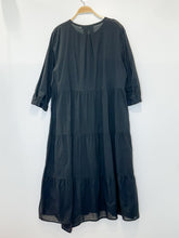 Load image into Gallery viewer, Cotton James Long Sleeve Tiered Half Button Midi Dress with Slip (orig. $345)
