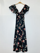 Load image into Gallery viewer, Silk Ikat Tulip Midi Dress with Ruffled Neckline (orig. $395)
