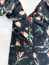 Load image into Gallery viewer, Silk Ikat Tulip Midi Dress with Ruffled Neckline (orig. $395)
