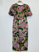Load image into Gallery viewer, Embroidered Floral Sequin Bubble Sleeve Midi Dress (NWT, orig. $795)
