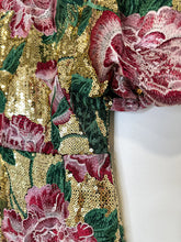 Load image into Gallery viewer, Embroidered Floral Sequin Bubble Sleeve Midi Dress (NWT, orig. $795)
