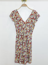 Load image into Gallery viewer, Floral Flutter Sleeve Bias Cut Mini Dress
