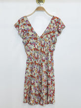 Load image into Gallery viewer, Floral Flutter Sleeve Bias Cut Mini Dress
