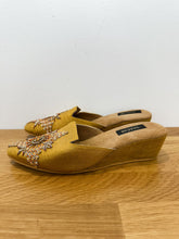 Load image into Gallery viewer, Bead Embellished Wedge Mules (orig. $300)
