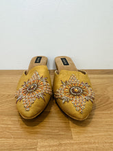 Load image into Gallery viewer, Bead Embellished Wedge Mules (orig. $300)
