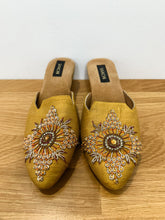 Load image into Gallery viewer, Bead Embellished Wedge Mules (orig. $300)
