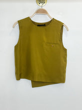 Load image into Gallery viewer, Silk Sleeveless Blouse with Draped Back
