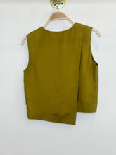 Load image into Gallery viewer, Silk Sleeveless Blouse with Draped Back
