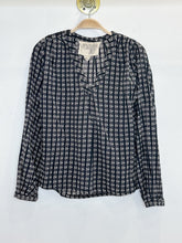 Load image into Gallery viewer, Striped + Floral Cotton Long Sleeve V-Neck Shirt
