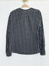 Load image into Gallery viewer, Striped + Floral Cotton Long Sleeve V-Neck Shirt
