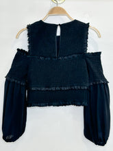 Load image into Gallery viewer, Pascal Cold Shoulder Shirred Long Sleeve Blouse (orig. ~$350)
