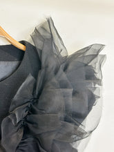 Load image into Gallery viewer, Wool Cap Sleeve Top with Silk Organza Ruffles
